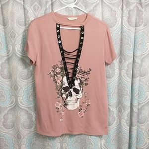 Skull and Flowers Tee